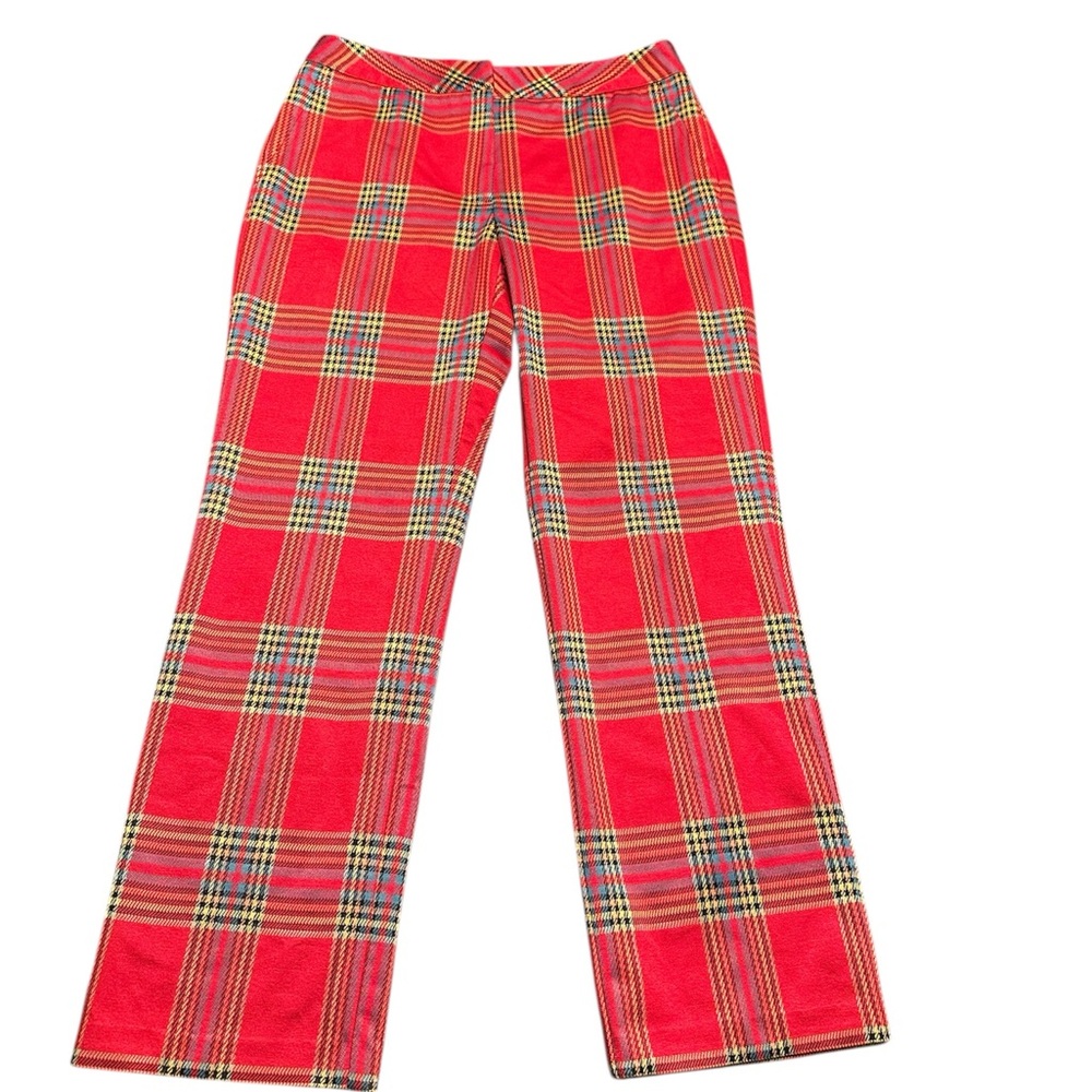 J McLaughlin Red Plaid Lined Pants